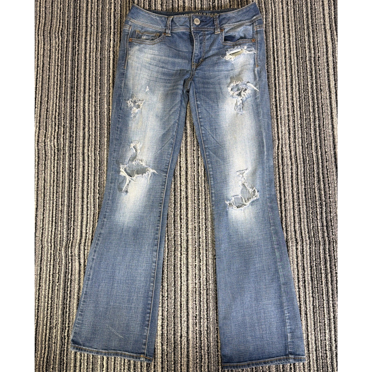 AMERICAN EAGLE Jeans Womens 8 Blue KICK BOOT Super Stretch . Spot. 2013