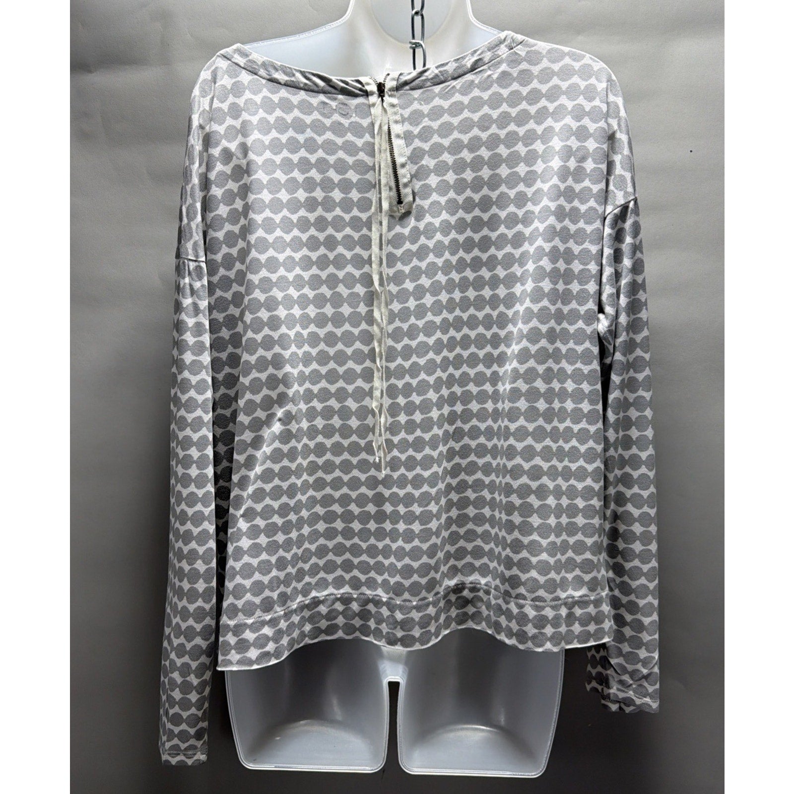 Ann Taylor Loft Long Sleeve Oversized Boat Neck Back Zip Casual Knit Top Size M