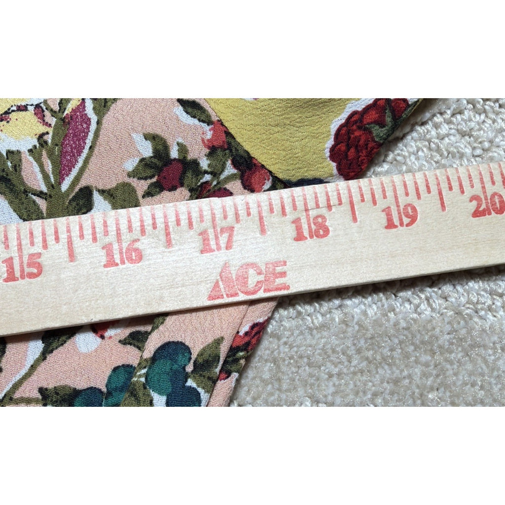 Anthropologie Meadow Rue Floral Patchwork Wrap Top Blouse Long Sleeve Tie Size 2