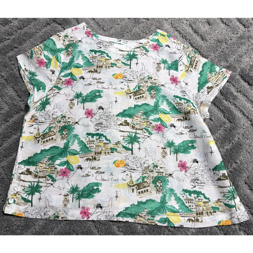 Cynthia Rowley 100% Linen Amalfi Coast Blouse Tunic Top Plus Sz 2X Beach Casual