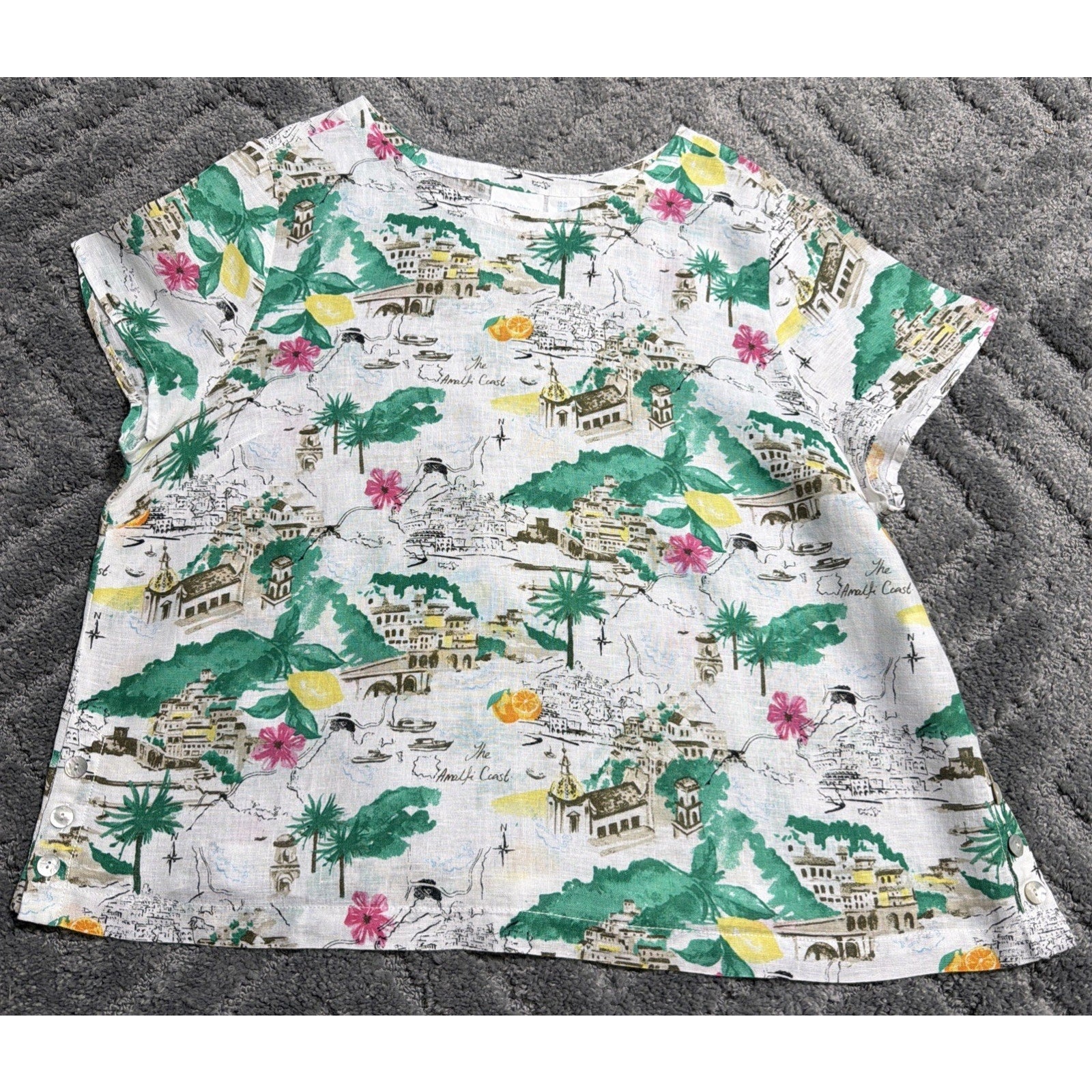 Cynthia Rowley 100% Linen Amalfi Coast Blouse Tunic Top Plus Sz 2X Beach Casual