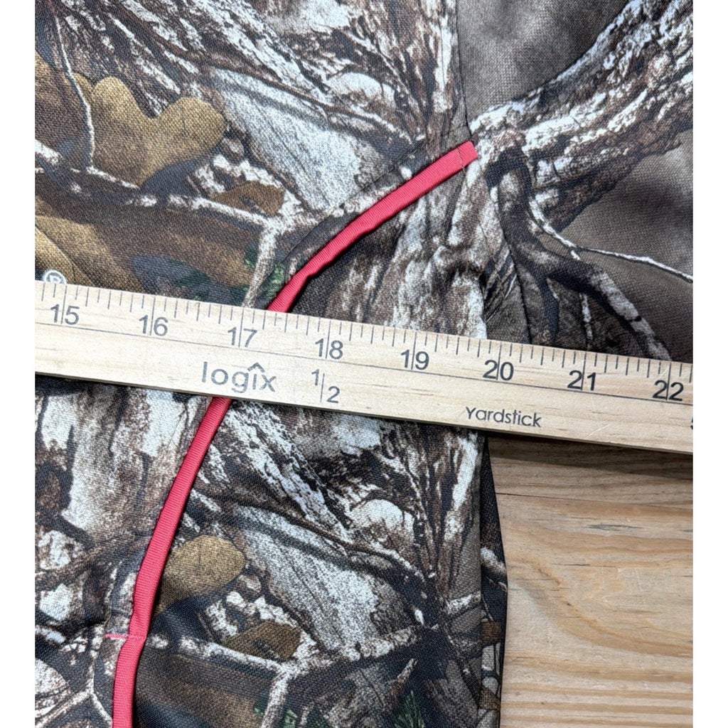 Realtree Women Sweatshirt Medium Brown Camo Hoodie Logo Graphic Embroidered