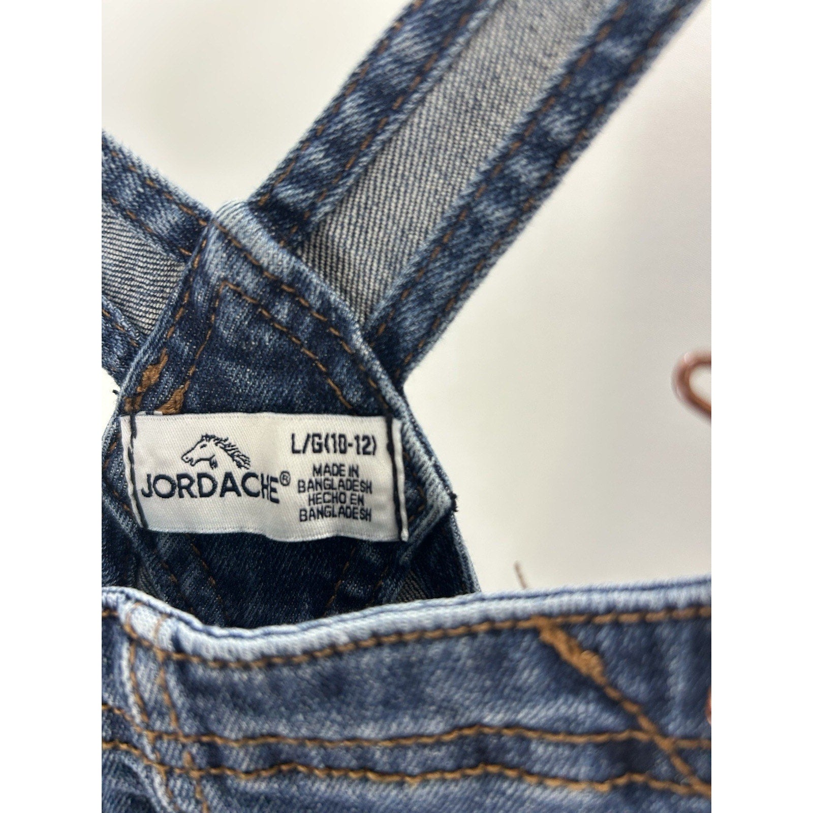 Vintage Jordache Girls 10 12 Blue Bib Overall Jeans Denim Y2K Boho.