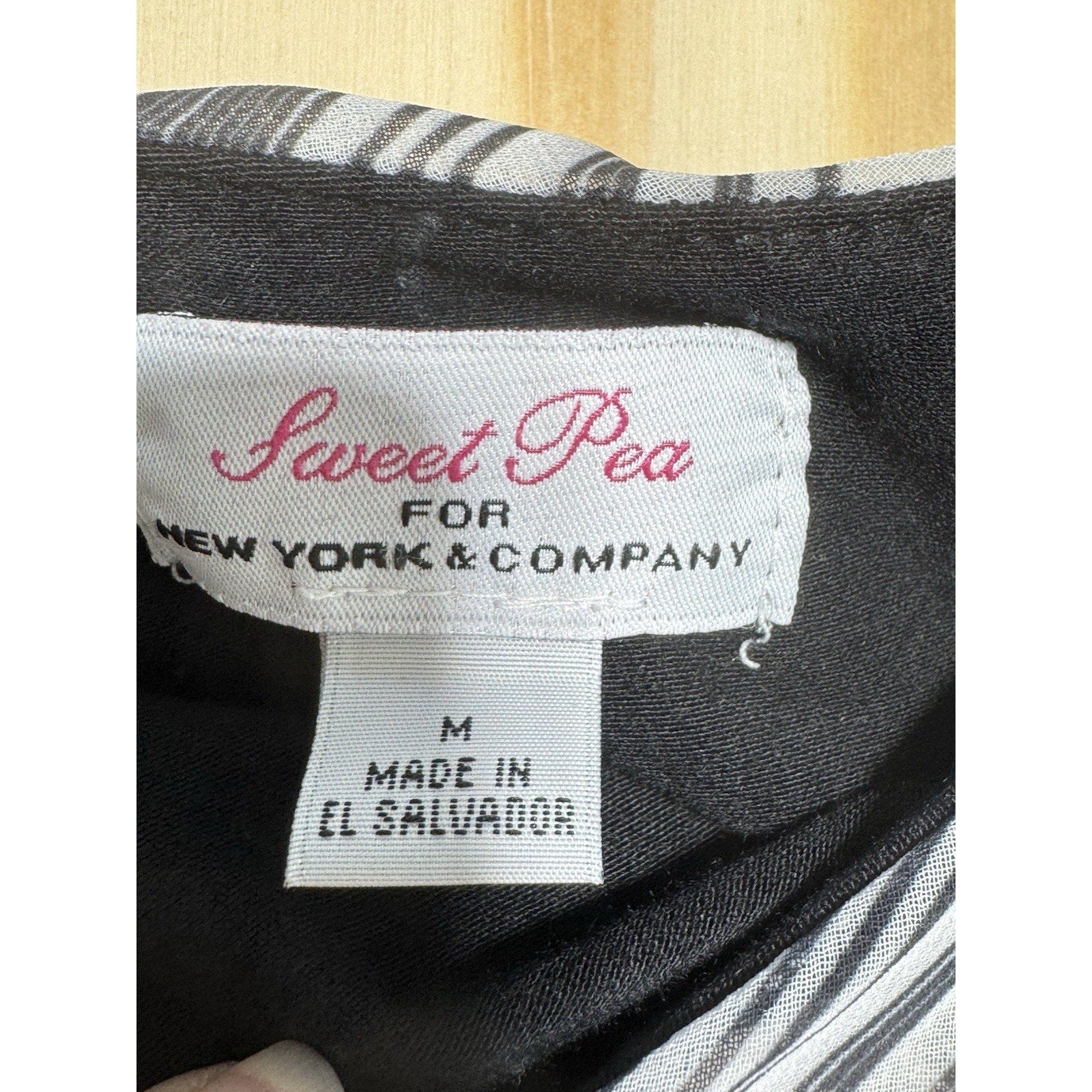 Sweet Pea One Shoulder Top M Black White Stripe Asymmetrical Draped Blouse