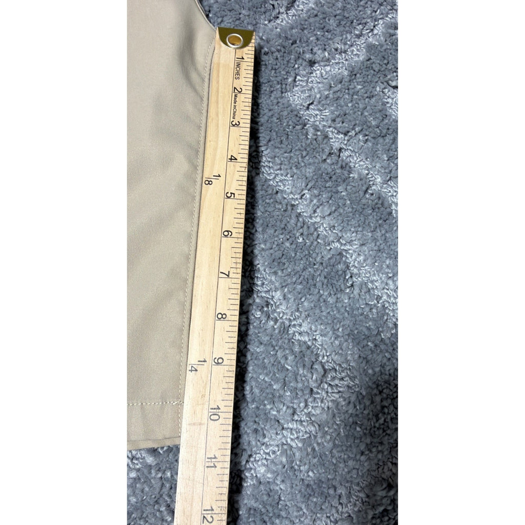 Lands End School Uniform Flat Front Zip Pocket Khaki Adj Waist Shorts Boys 14-15