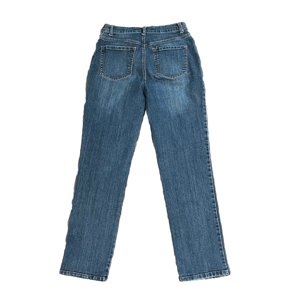 Gloria Vanderbilt Amanda Women's Midrise Distressed Blue Jeans Size 6 28X29 1/2