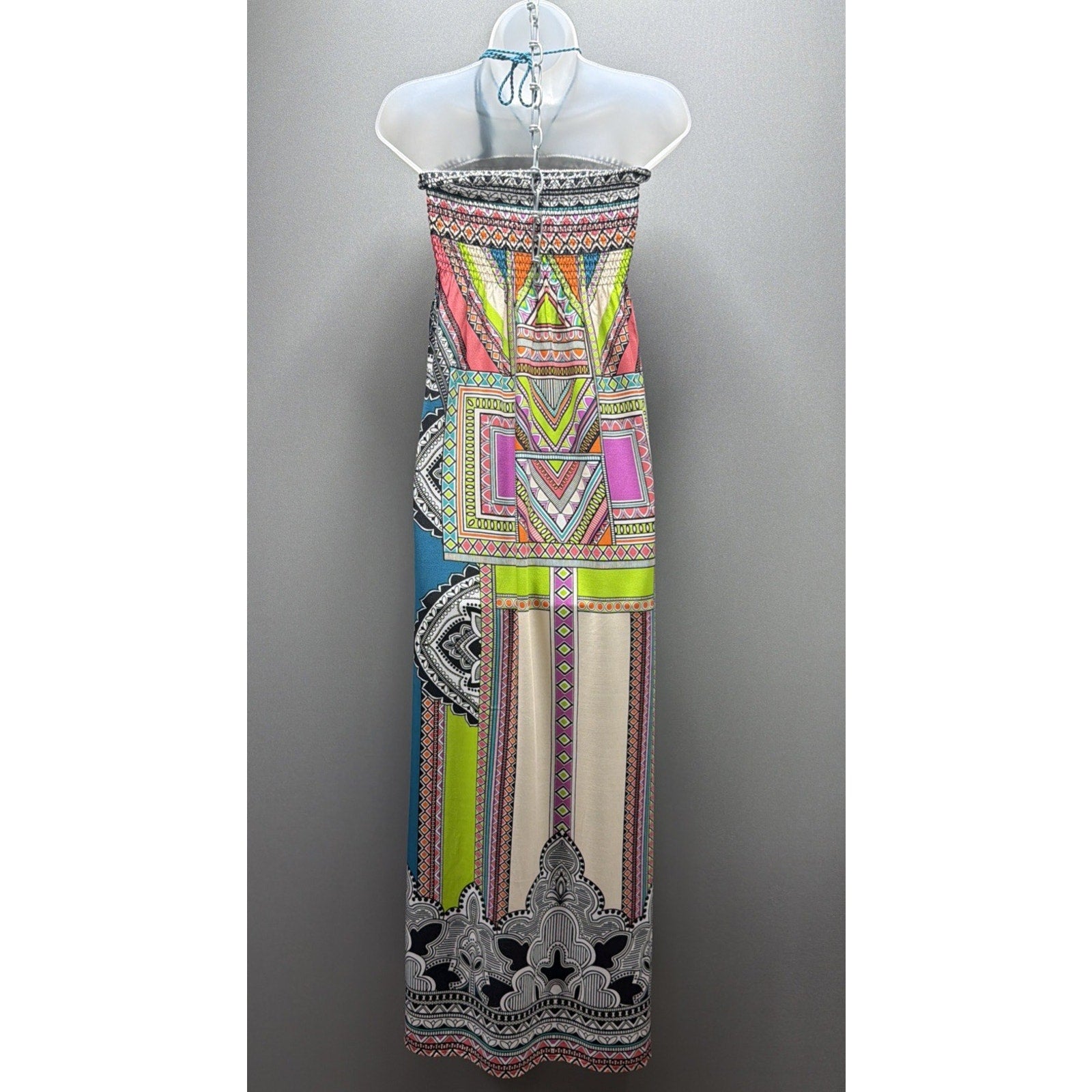 Flying Tomato Halter Elastic Maxi Beach Dress Women's Size M Bohemian Artsy Boho