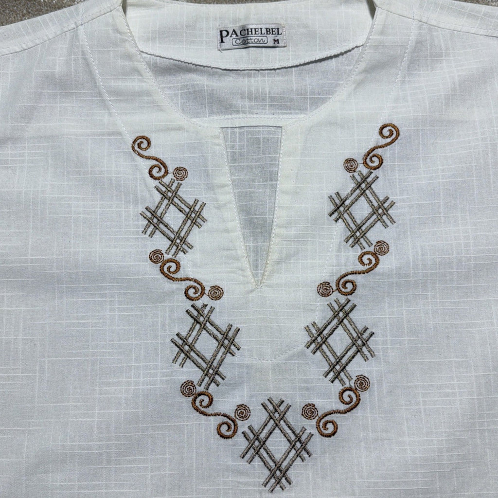 Pachelbel Tunic Woven Embroidered Cotton Size Medium