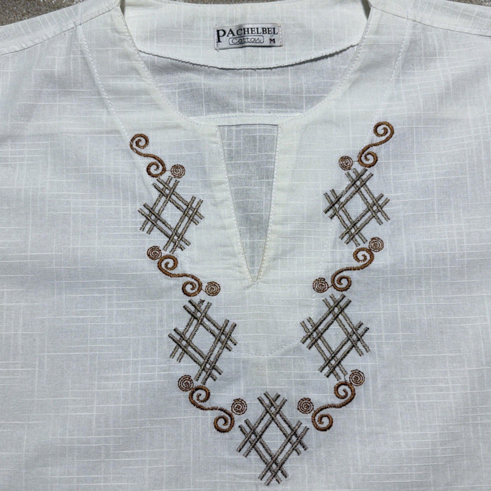 Pachelbel Tunic Woven Embroidered Cotton Size Medium