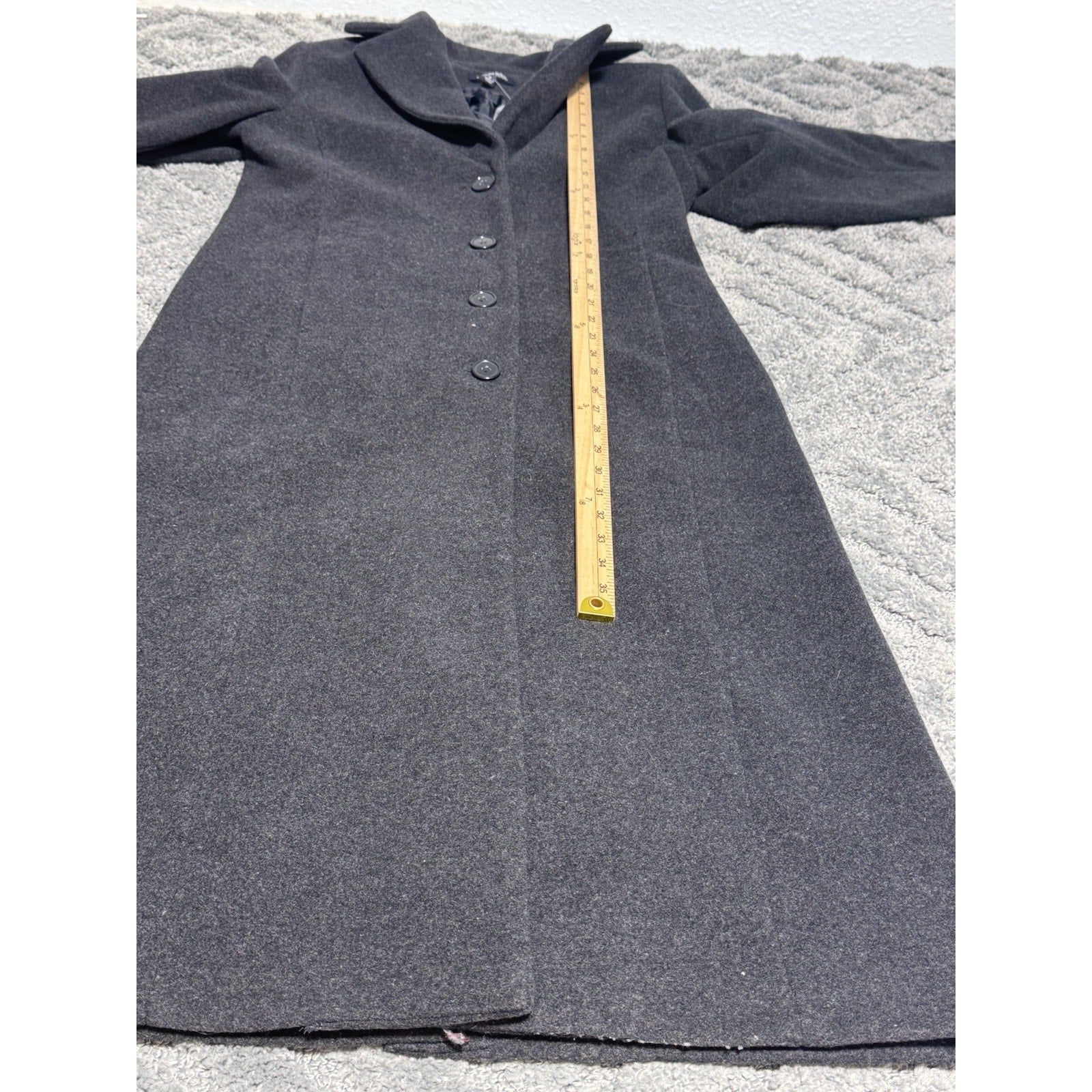 Chadwick’s Women’s Wool Blend Overcoat Charcoal Dark Gray Size 8 New