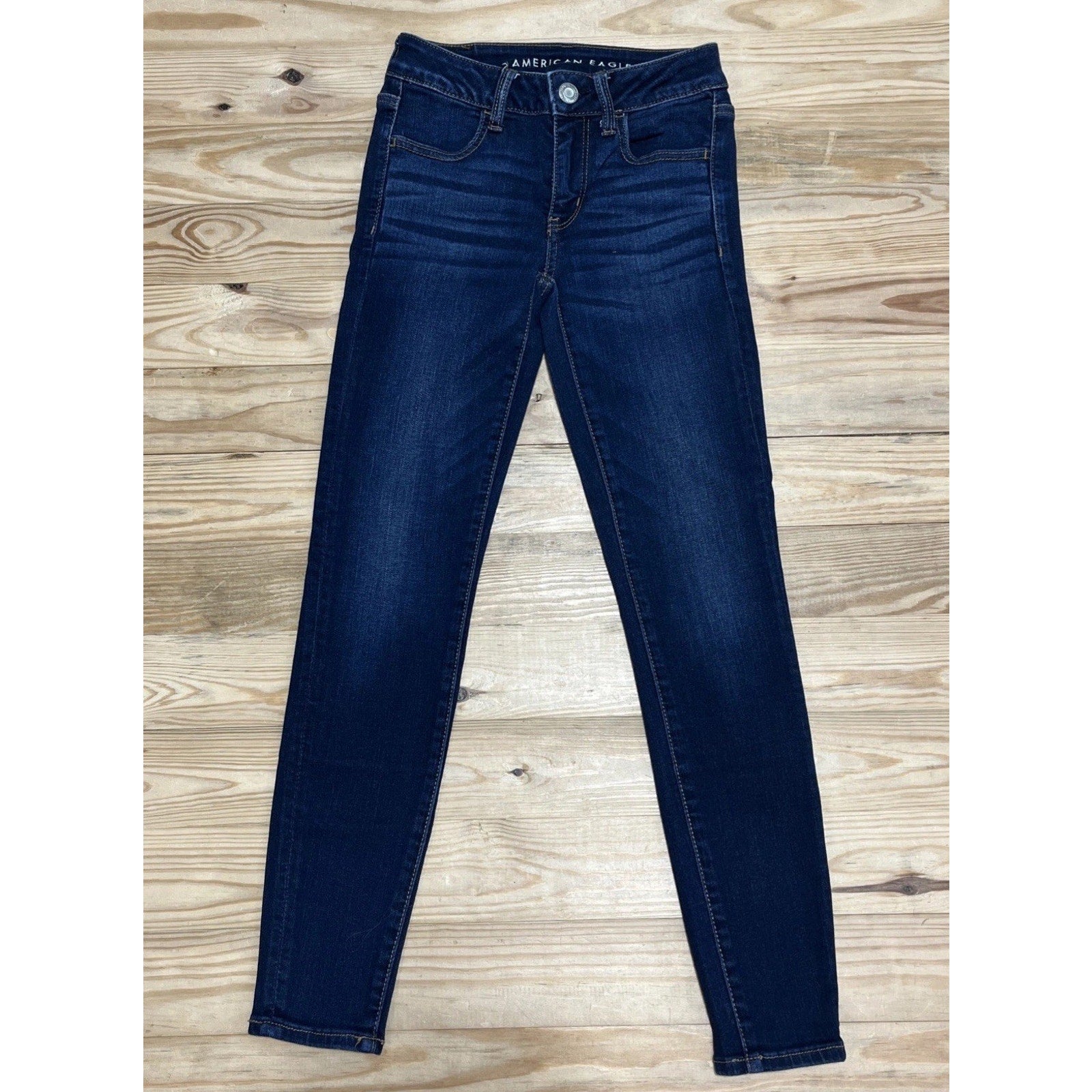 American Eagle Jegging Jeans Super Stretch Women's 0 Short Blue Skinny Leg