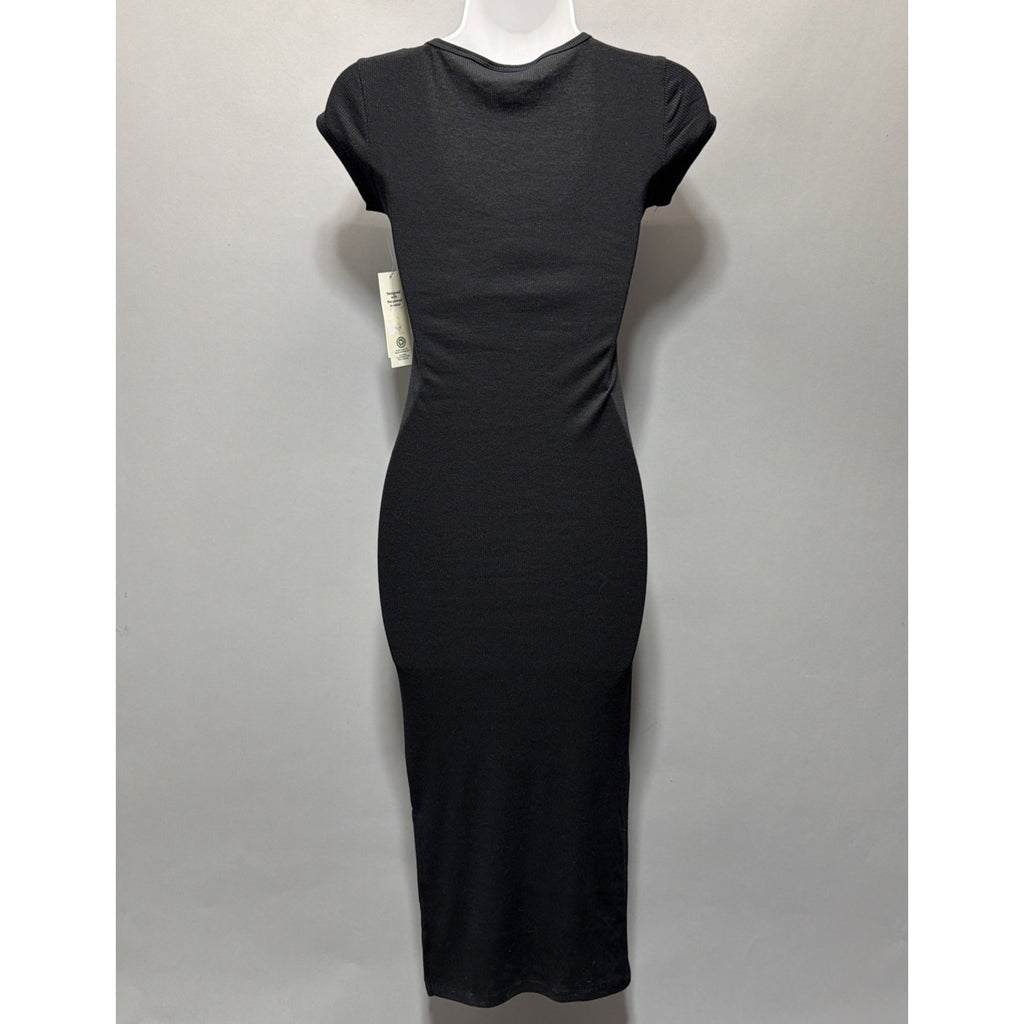 No Boundaries Scoop Midi Dress Shortsleeved NWT Black Womens XXS