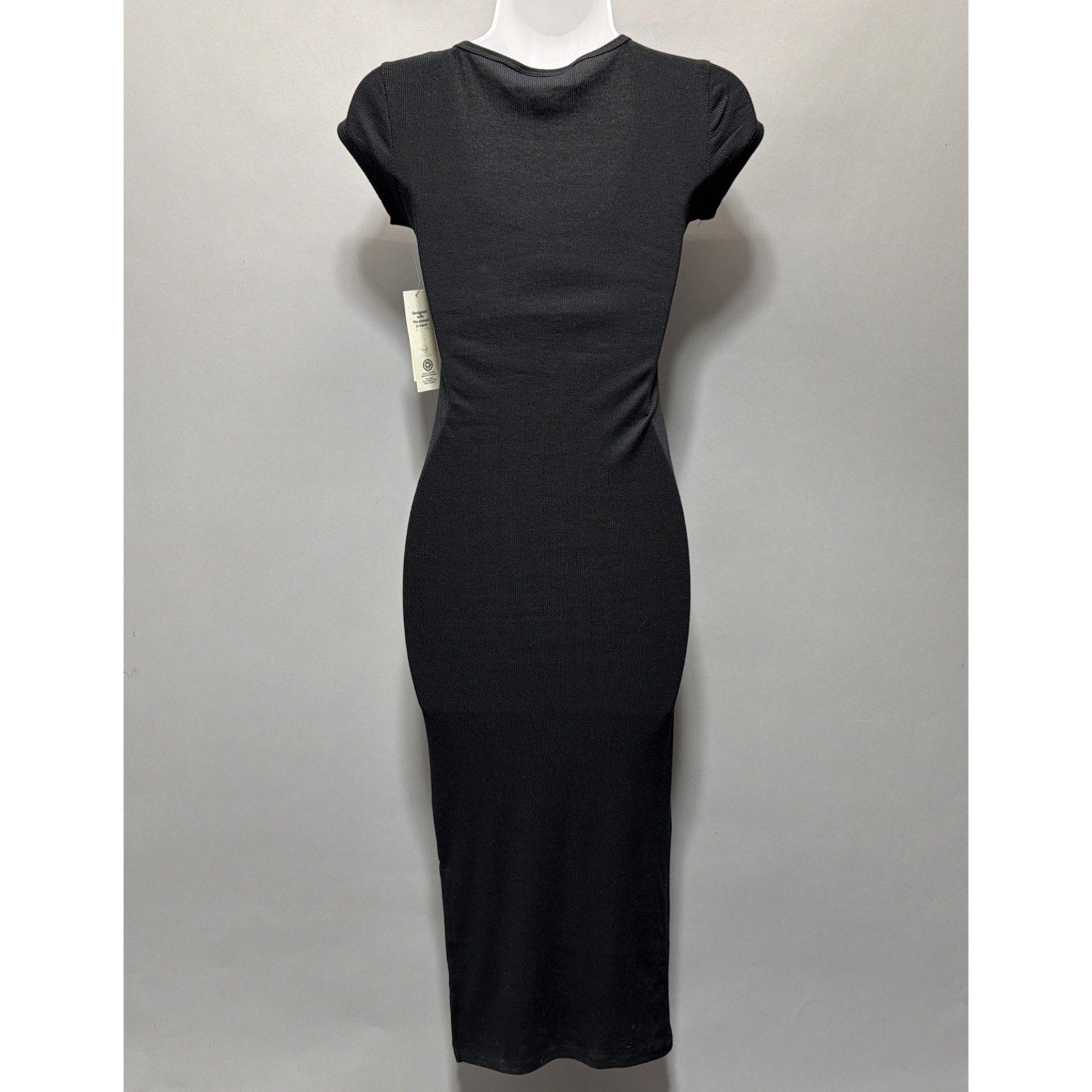 No Boundaries Scoop Midi Dress Shortsleeved NWT Black Womens XXS