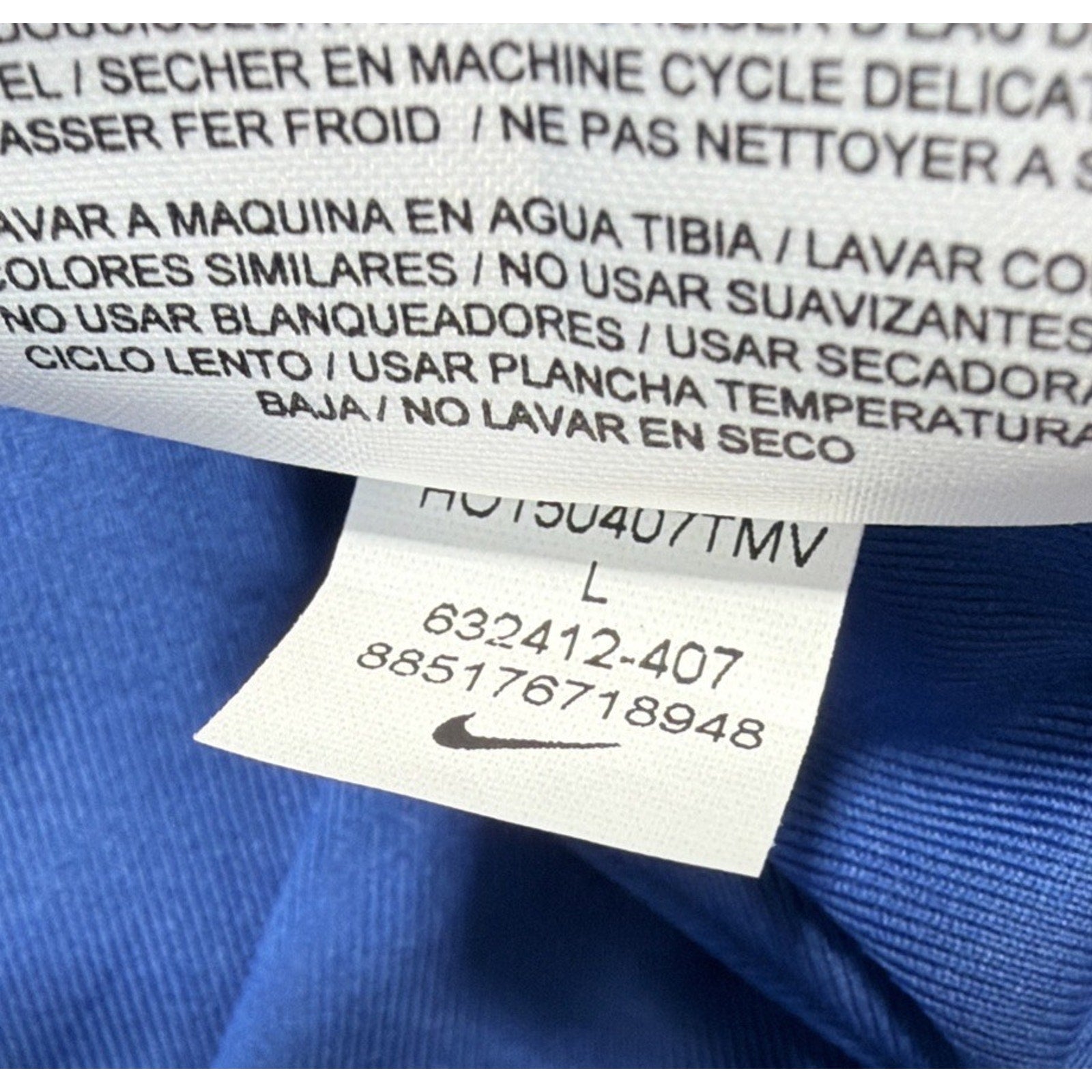Nike Tour Dri-Fit ADV Textured Golf Polo Shirt Men's L New Blue 632412-407