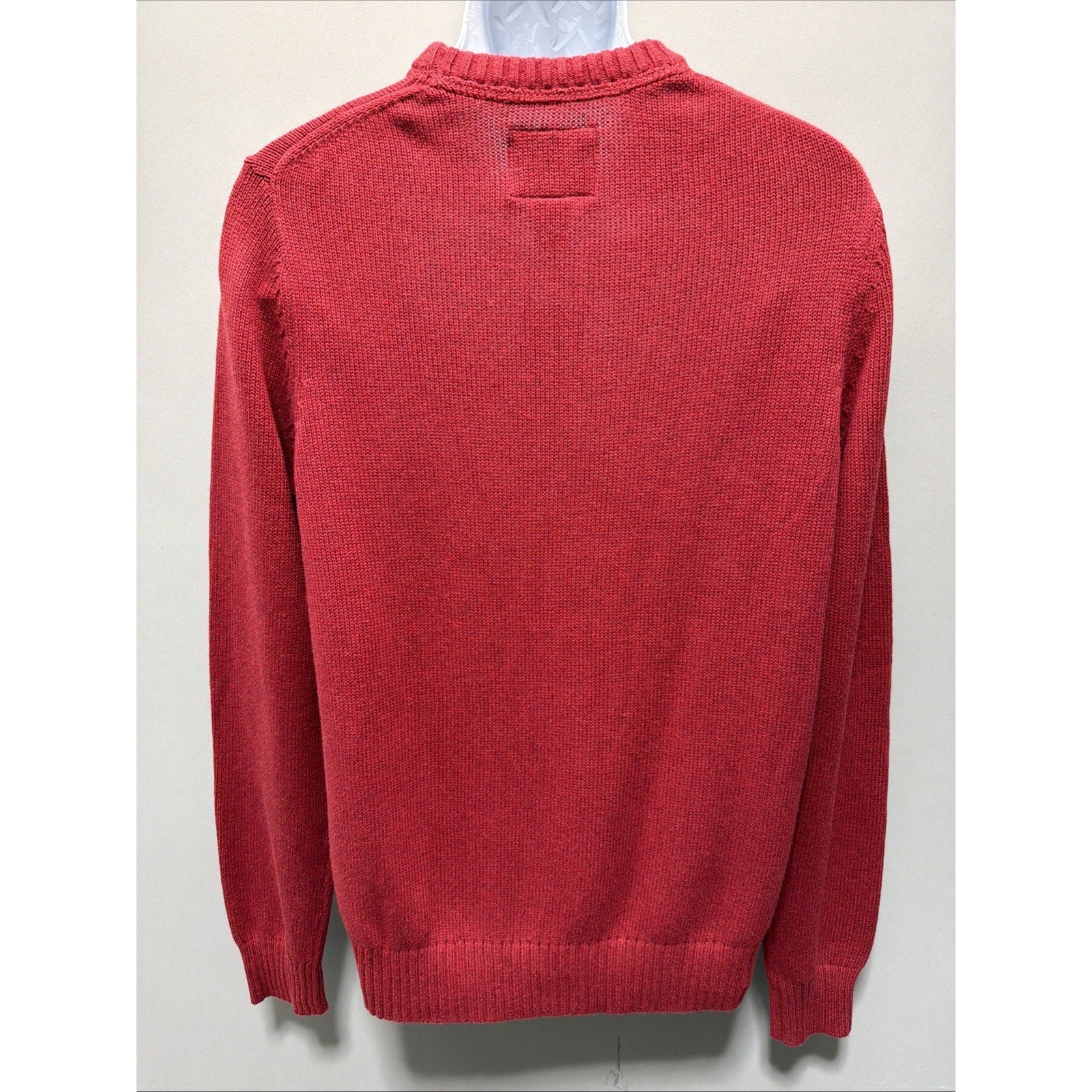 New St Johns Bay Men's Sweater M Rumba Red Crewneck Legacy Cotton Pullover