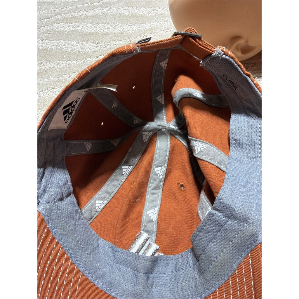 Adidas Hat Cap Strap Back Mens One Size Orange Embroidered Baseball Dad Sports