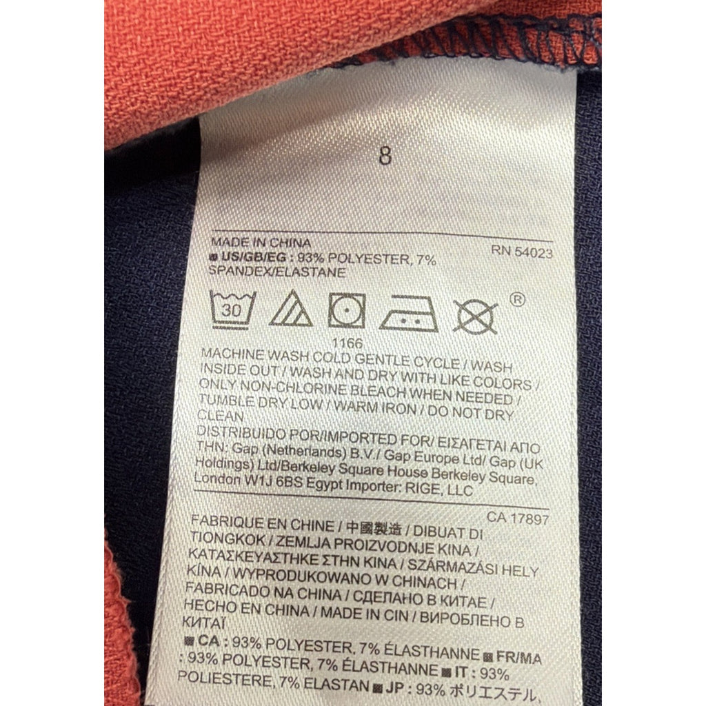 Banana Republic Color Block Shift Dress Size 8 Pink Blue Stretch Pockets