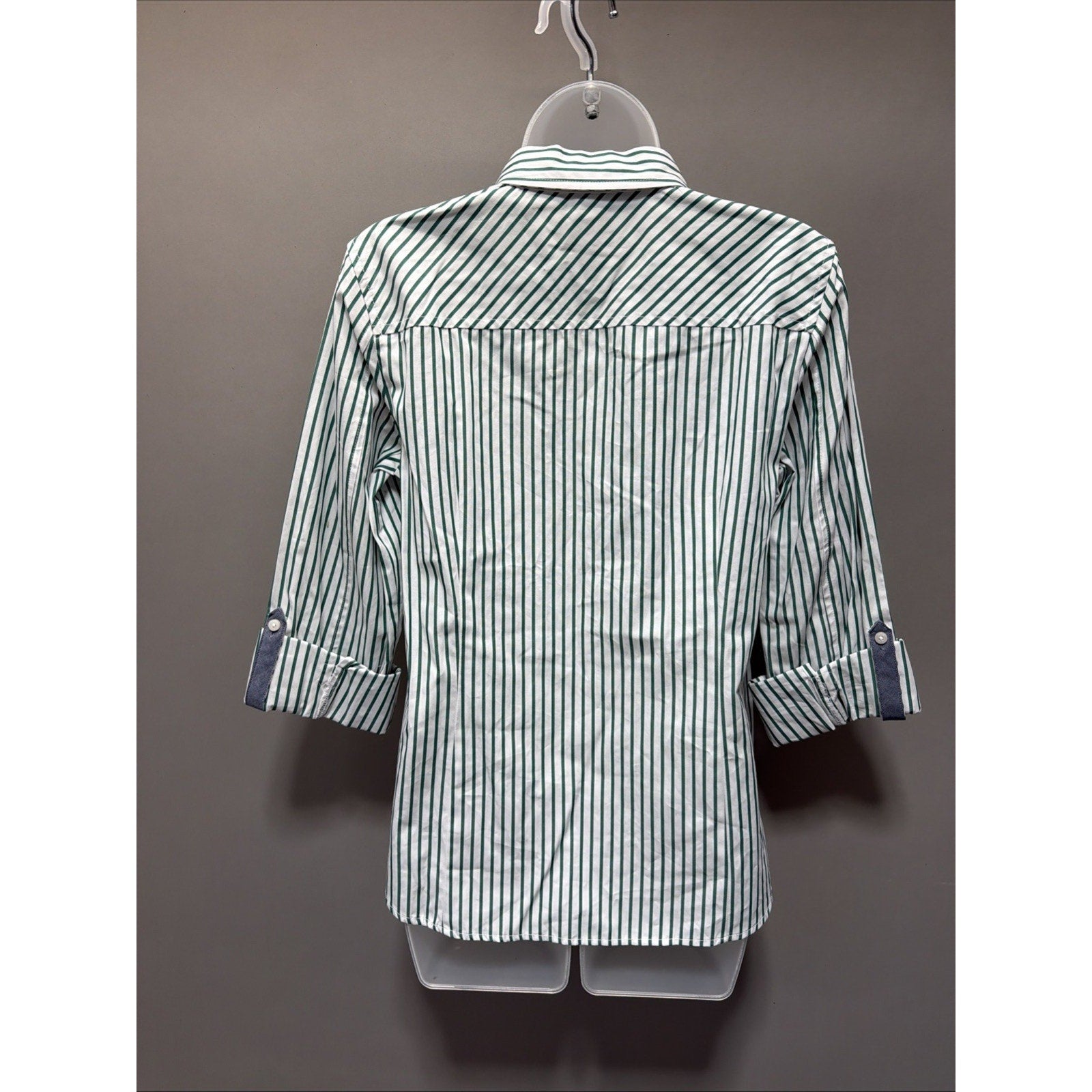 Tommy Hilfiger Womens S Heritage Shirt Button Up Preppy Casual Roll Tab Sleeves