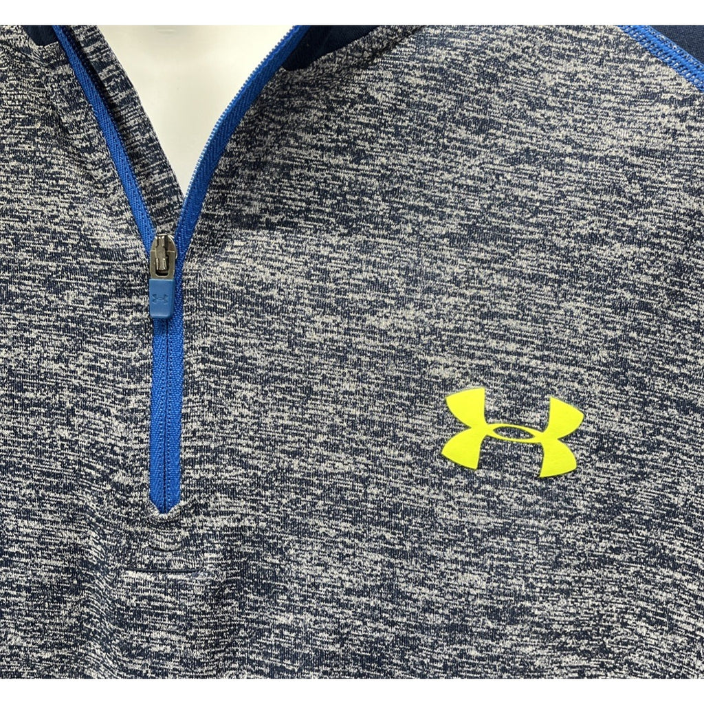 Under Armour UA Tech 1/4 Zip Pullover Shirt Mens Large Blue Heat Gear Loose Fit