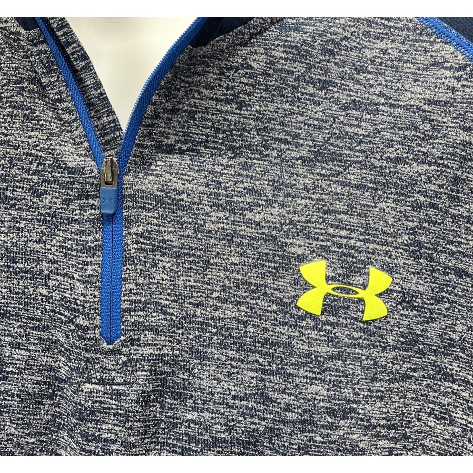 Under Armour UA Tech 1/4 Zip Pullover Shirt Mens Large Blue Heat Gear Loose Fit