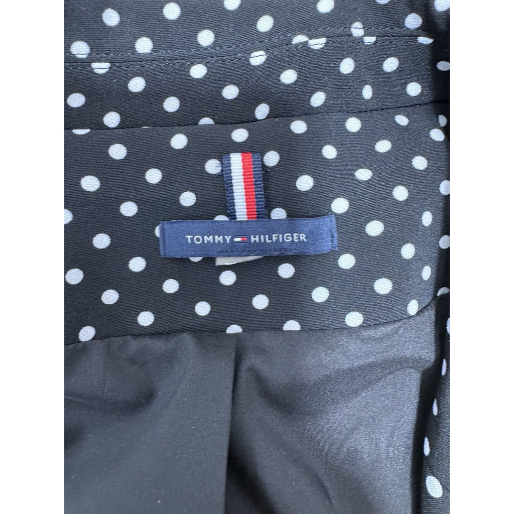 Tommy Hilfiger Blazer Black White Polka Dots Preppy Classic Women’s size LP
