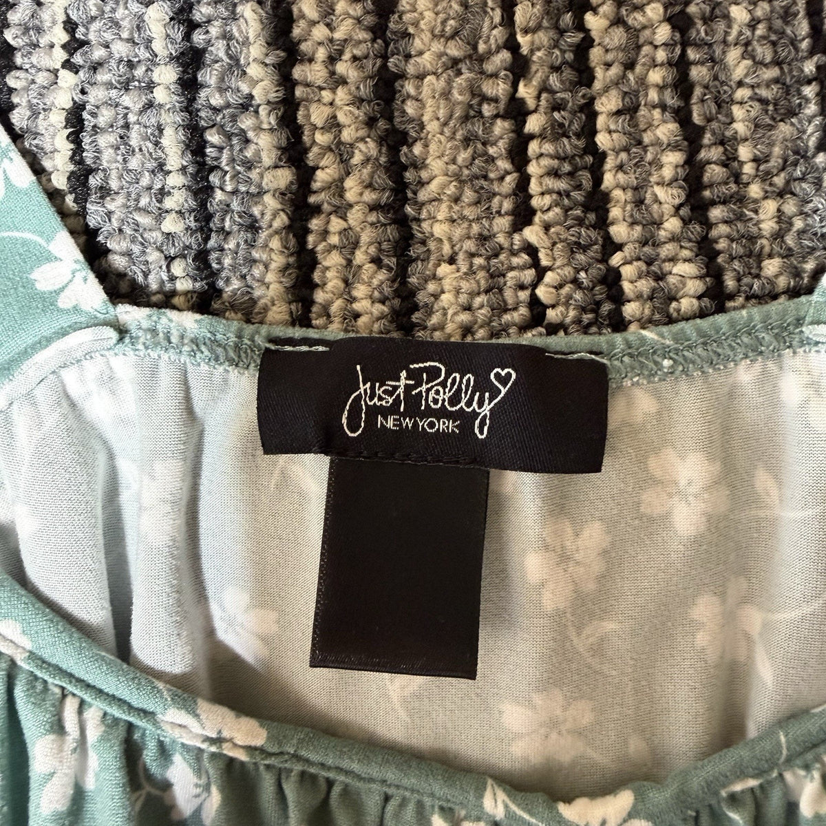Just Polly New York Floral One Piece Bodysuit Green White Strap Women's Size M