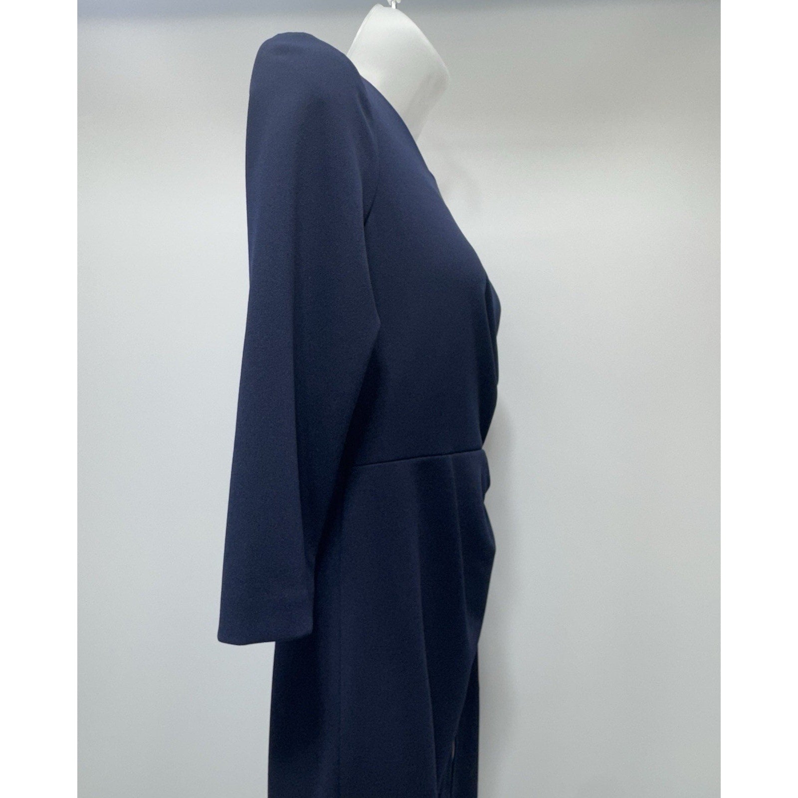 Calvin Klein Black Exposed Front Gold Tone Zipper Sheath Dress 3/4 sleeves 4P