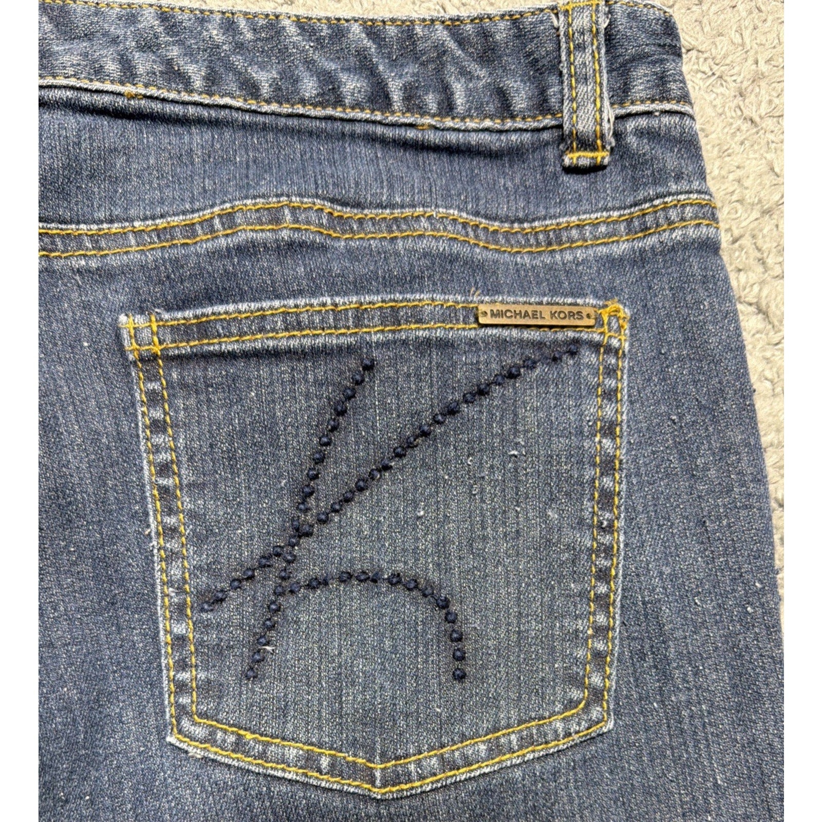 MICHAEL KORS Womens Size 8 Dark Wash Bootcut Blue Jeans Mid Rise Stretch
