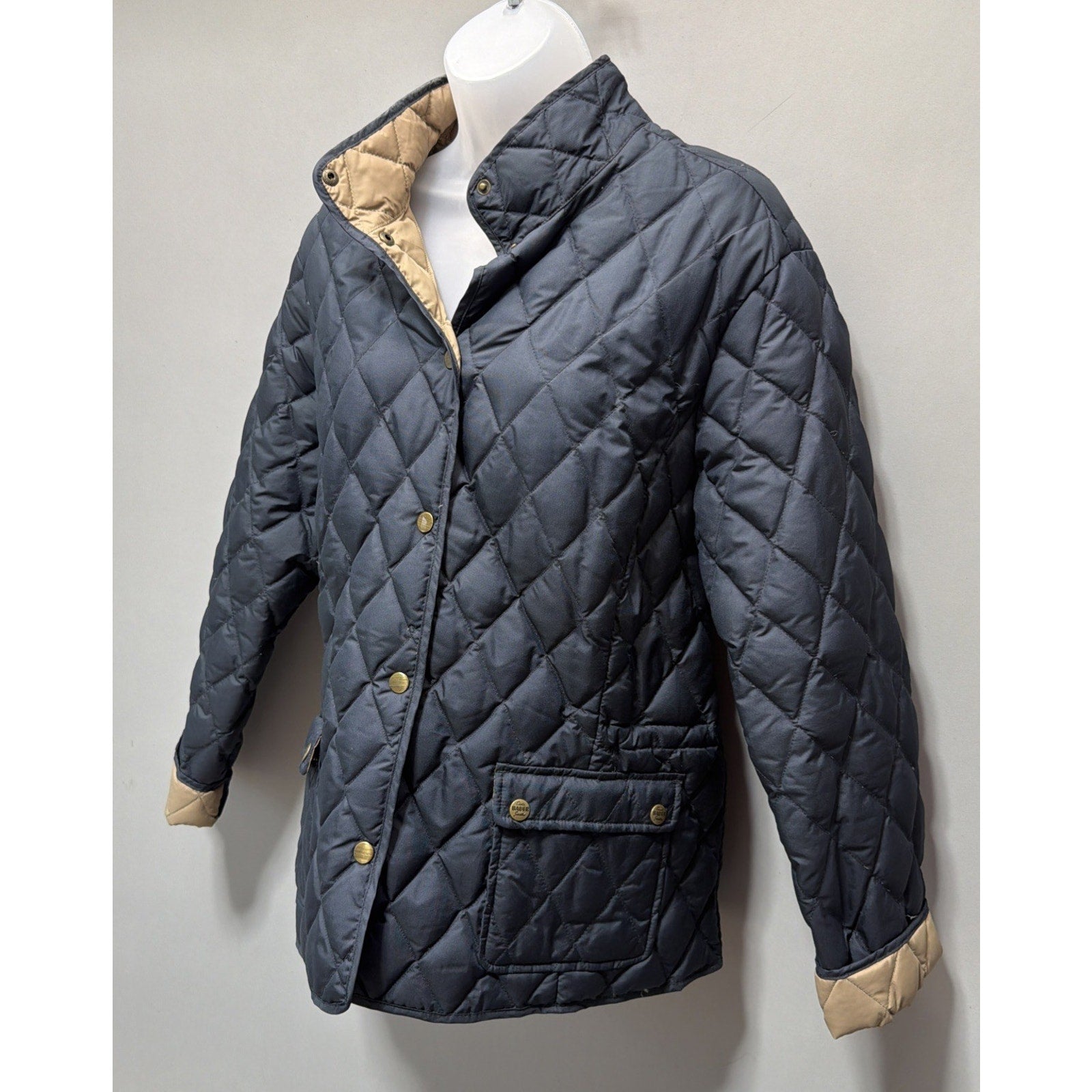 Eddie Bauer Navy Blue EB550 Goose Down Quilted Jacket Women’s XL