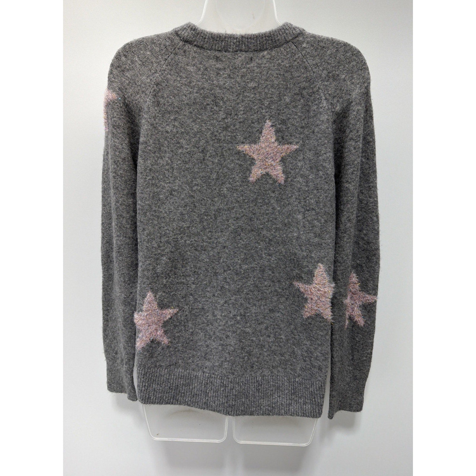 Lou & Grey for Loft Gray Shimmer Stars Women Super Soft Sweater Size XS