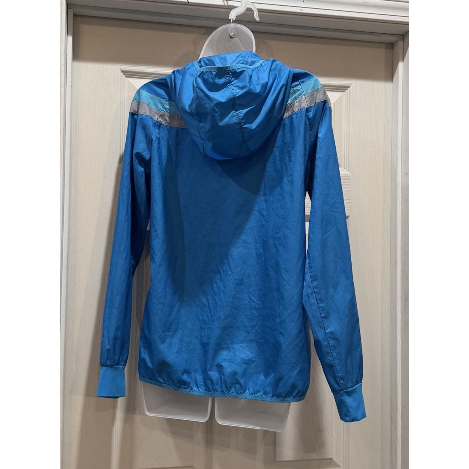 Adidas Running Anthem Jacket Women's S Lightweight Packable Blue Logo