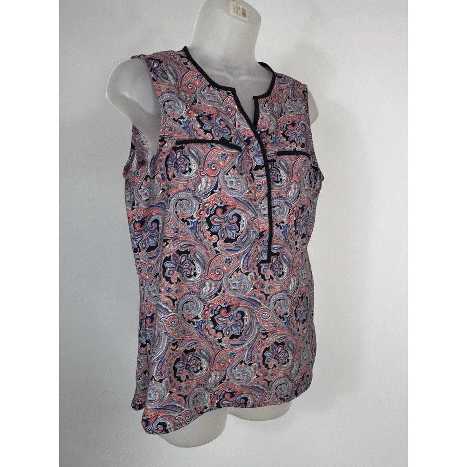 Ann Taylor Paisley Blouse Blue And Orange Women’s Medium Petite