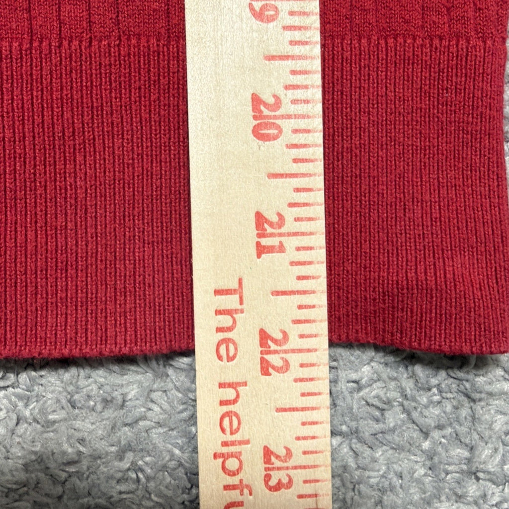 Talbots Turtleneck Sweater Size Petite M Thin Ribbed Knit Pullover Sweater Red