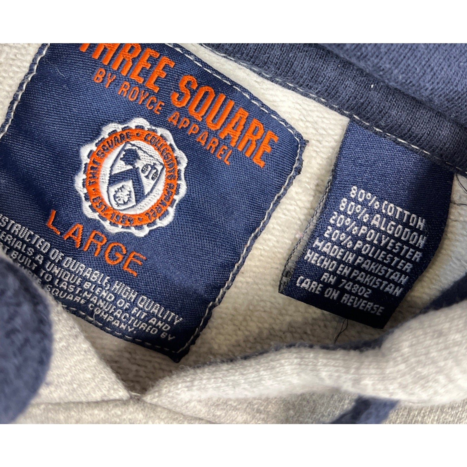 Men’s Auburn Tigers Long Sleeve Hoodie 3 Square By Royce Apparel Size L Gray