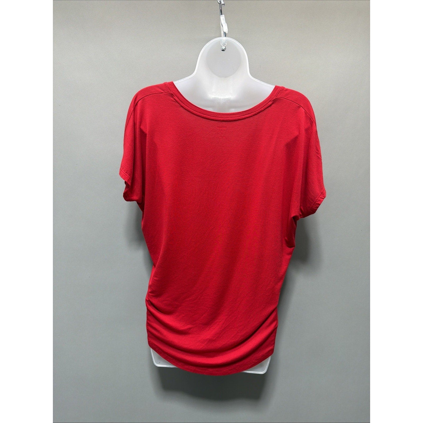 Express Red V Neck Relaxed Tee XS Oversized Casual Minimalist