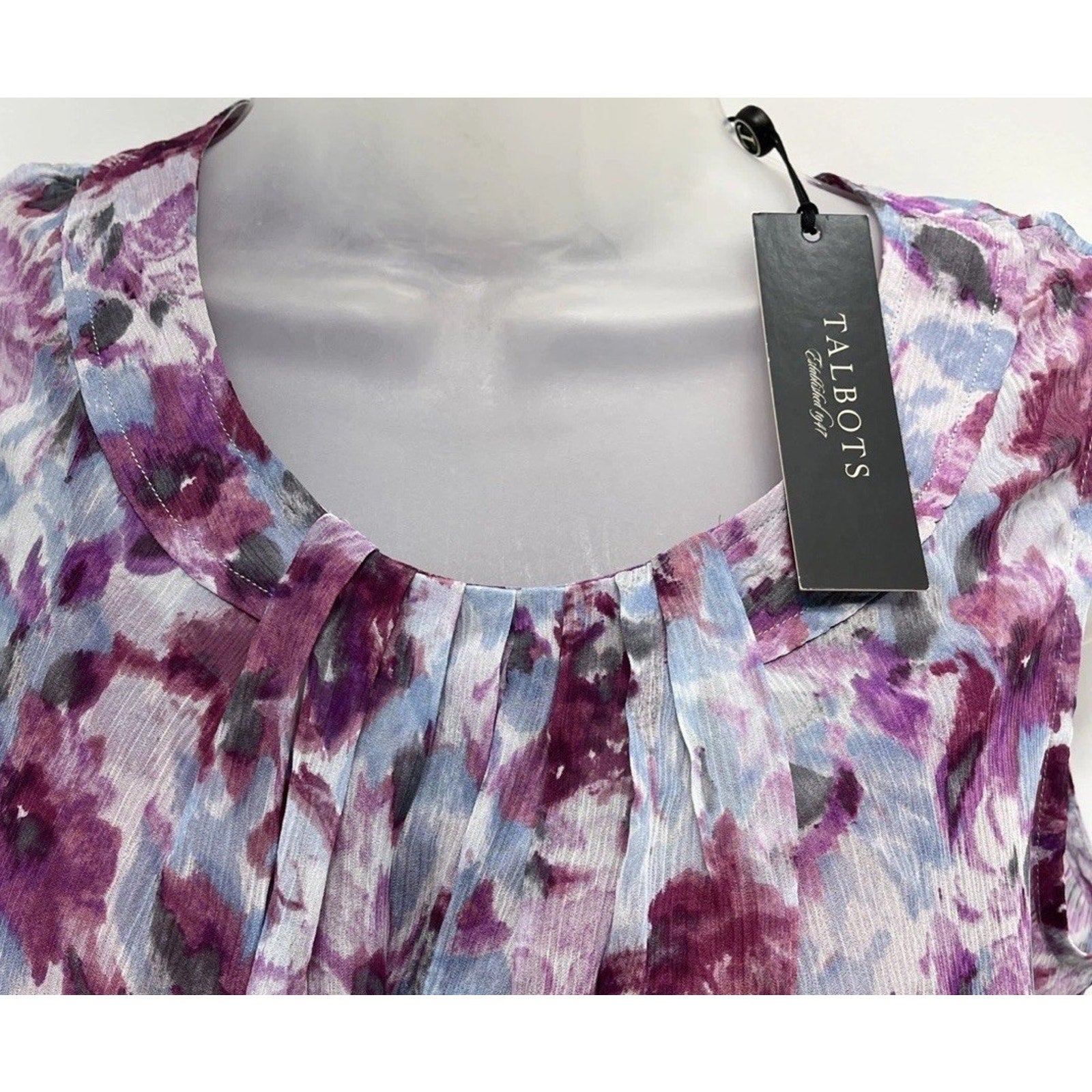 TALBOTS 2 In 1 * Sheer Floral Blouse w/ Silk Shell * Sleeveless Sz 6 Petite NWT