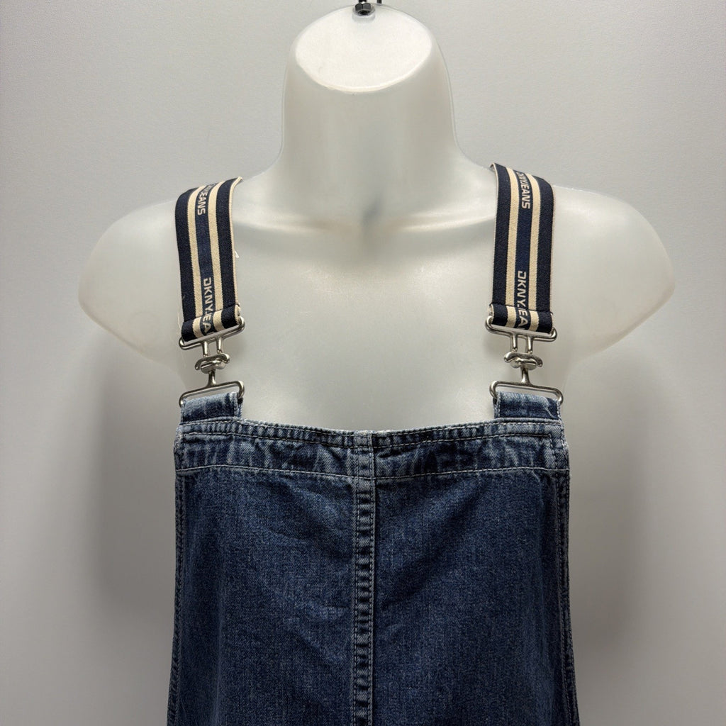 DKNY Jeans Denim Overall Dress Womens Petite Small Blue Bib Pinafore Jumper Y2K