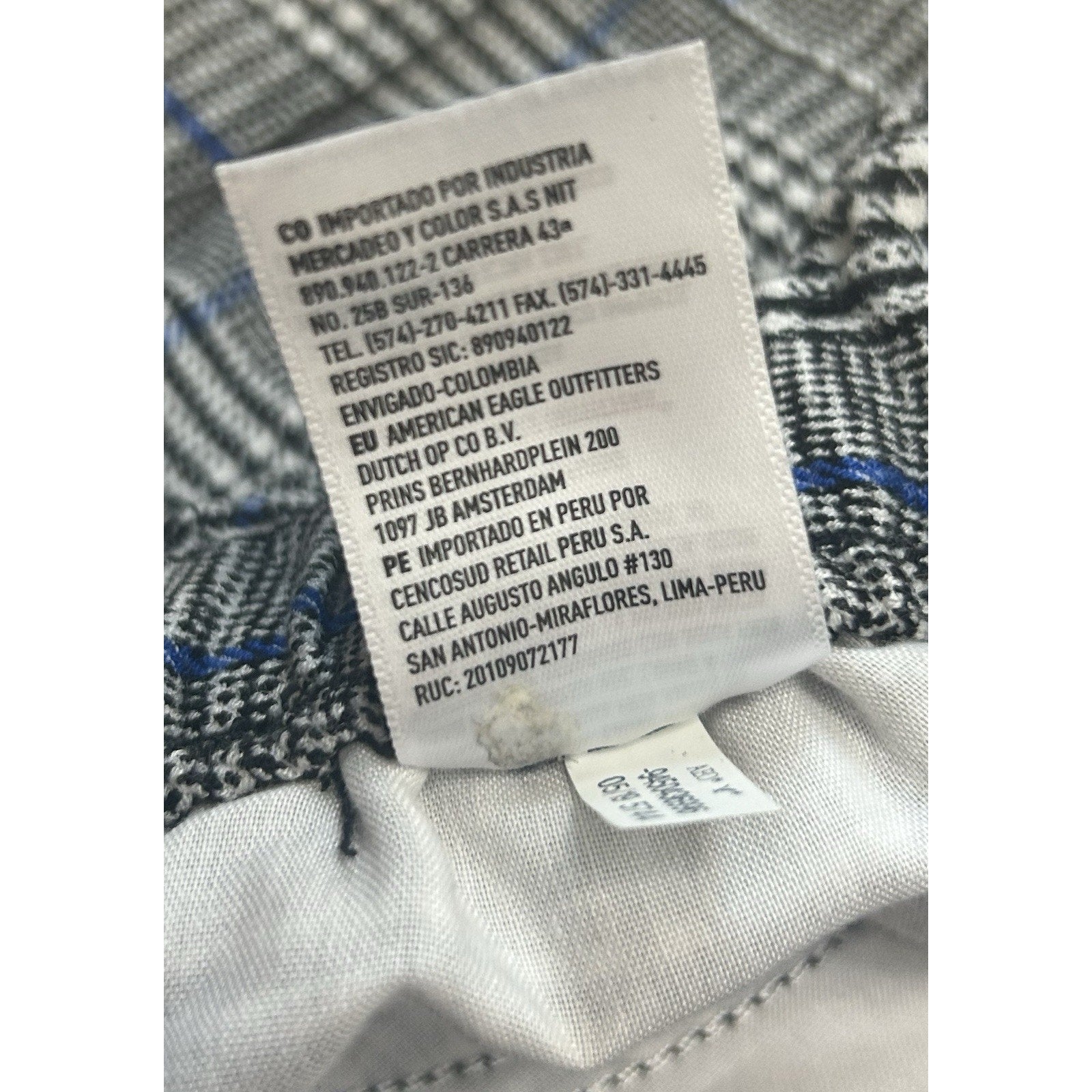 American Eagle High Rise Shorts Womens Size 4 Houndstooth Plaid Black White Blue