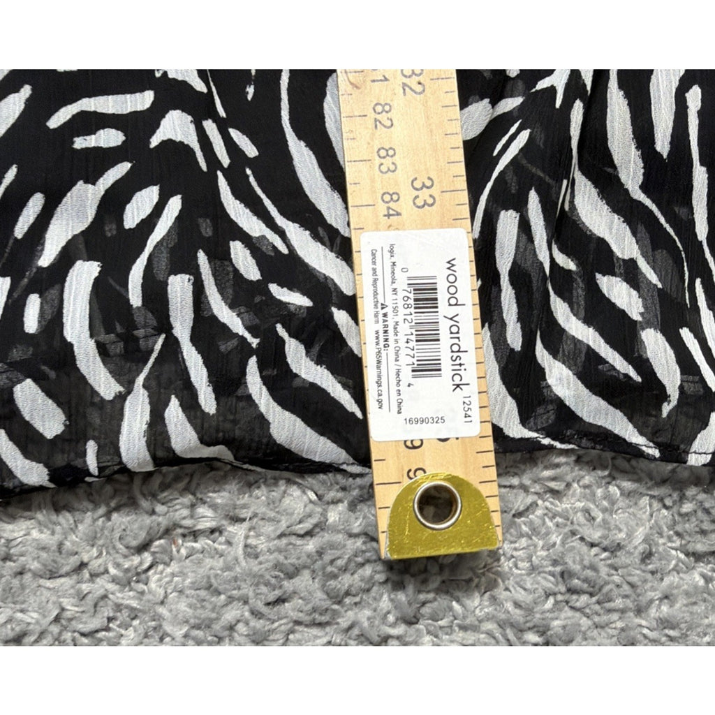 NWT Nine West Women’s XXL Black White Zebra Print Sleeveless Ruffle Hem Dress