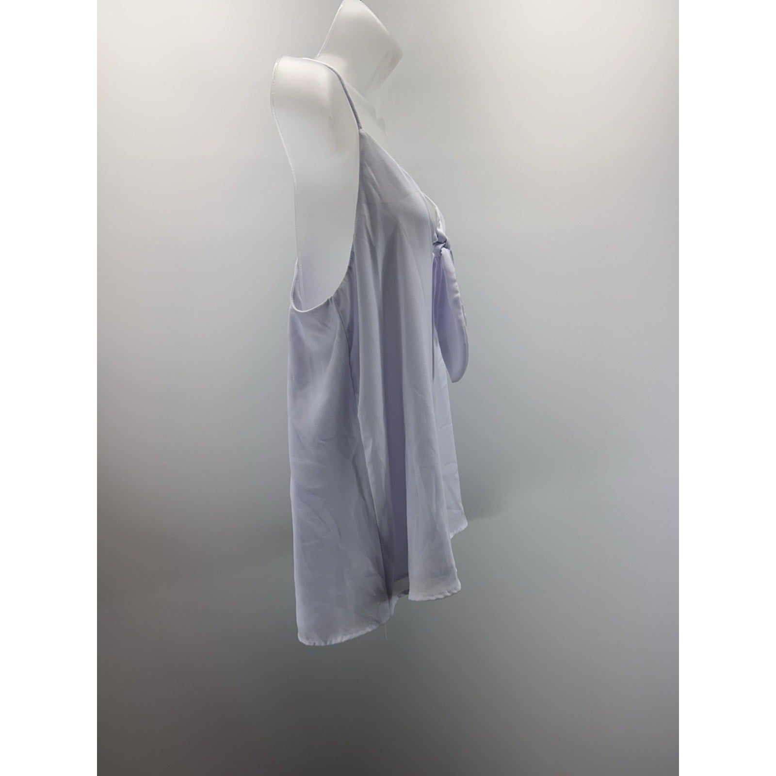 Adrienne White Tie Bust Sleeveless Tank Top Women's Size Large Flirty Boho Chic