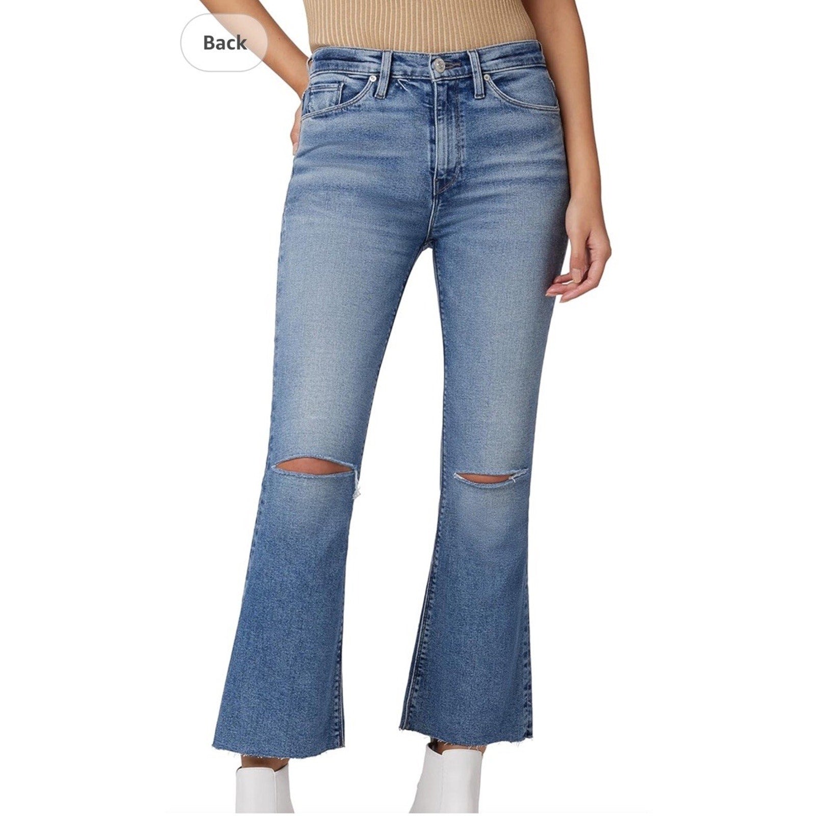 NWT Hudson Barbara High Waist Bootcut Stretch Cropped Jeans Size 28