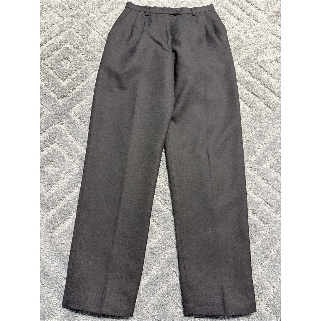 Vtg Herman Geist Woman's Sz 6 Pants 100% Wool Flat Front Lined Zip Pockets 27x30