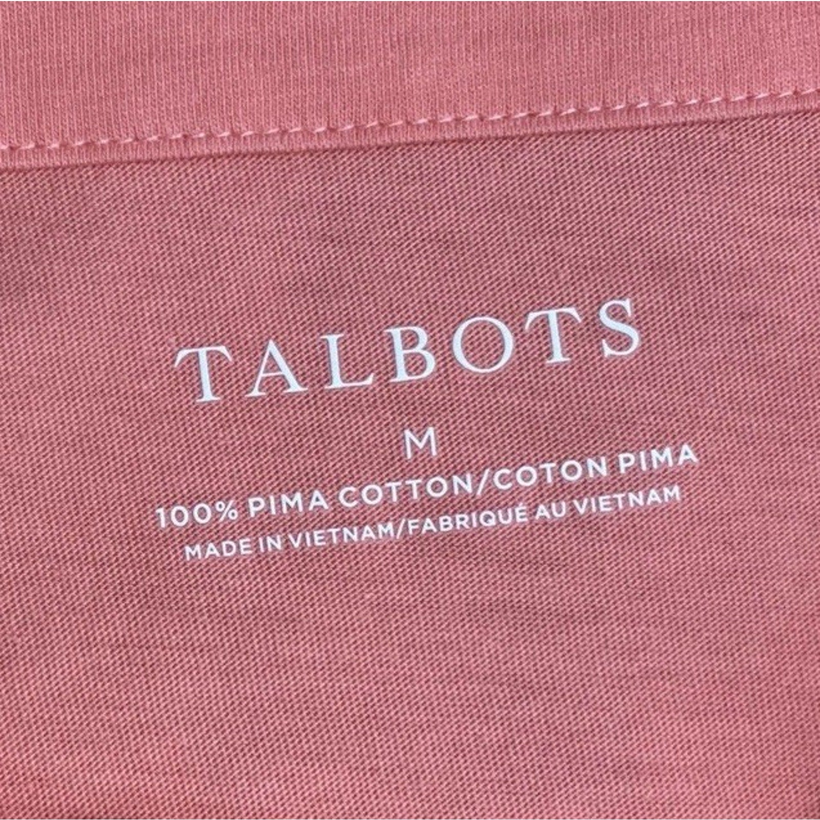 Talbots Woman Scallop Neck Short Sleeve Top Womens M Pima Cotton Soft