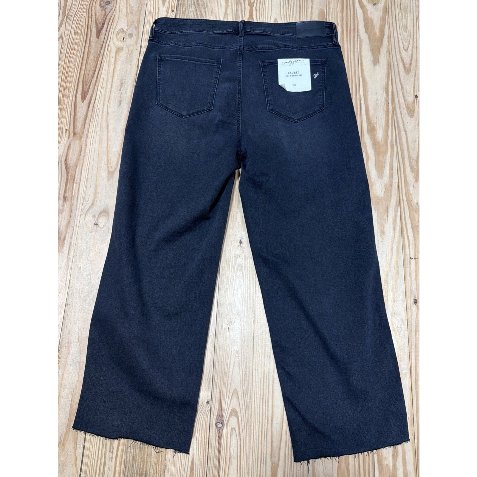 Carly Jean Los Angeles Black Laurel High Rise Wide Leg Jeans Womens Size 2X New