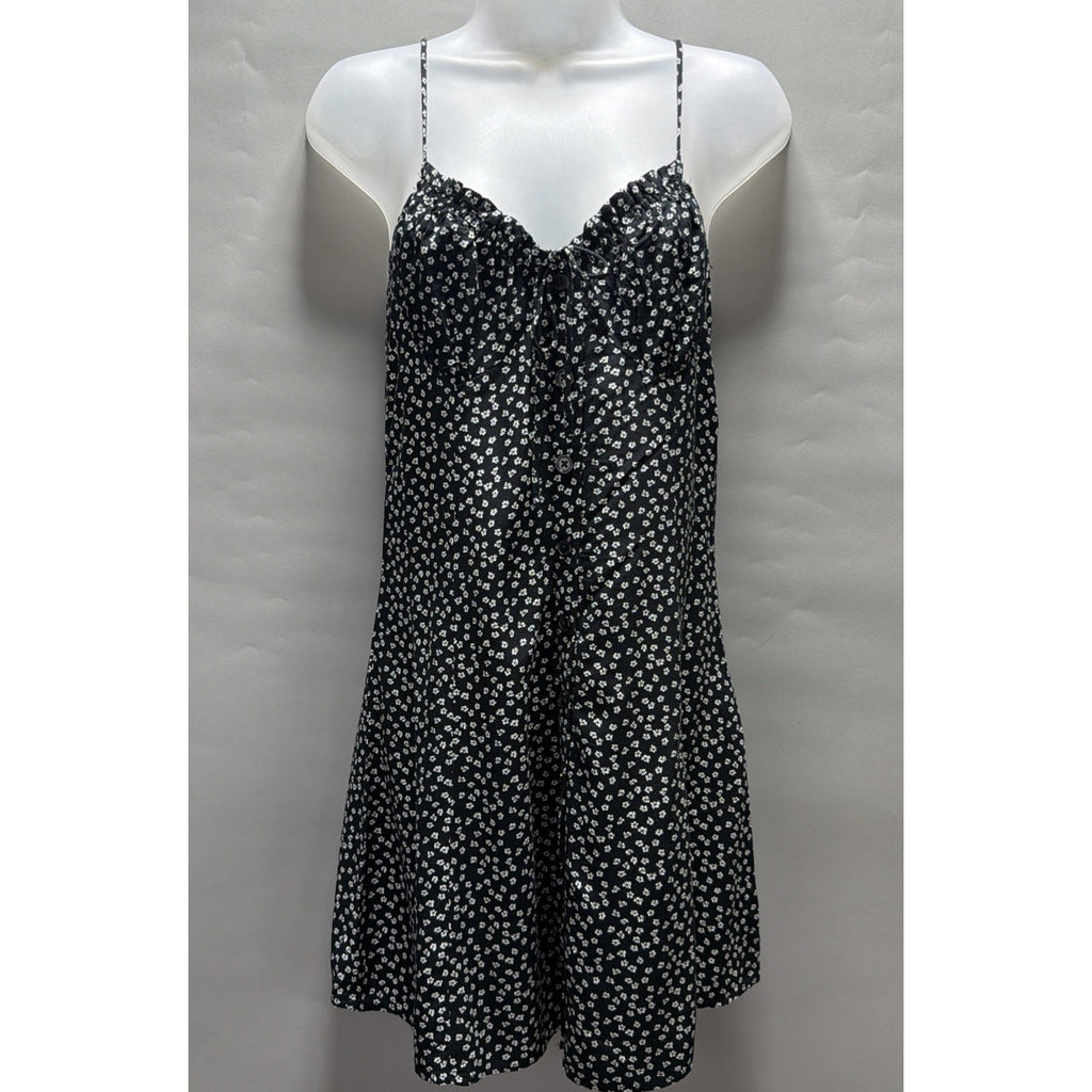 Aeropostale Women’s Floral Button Front Mini Dress Size Small NWT Black