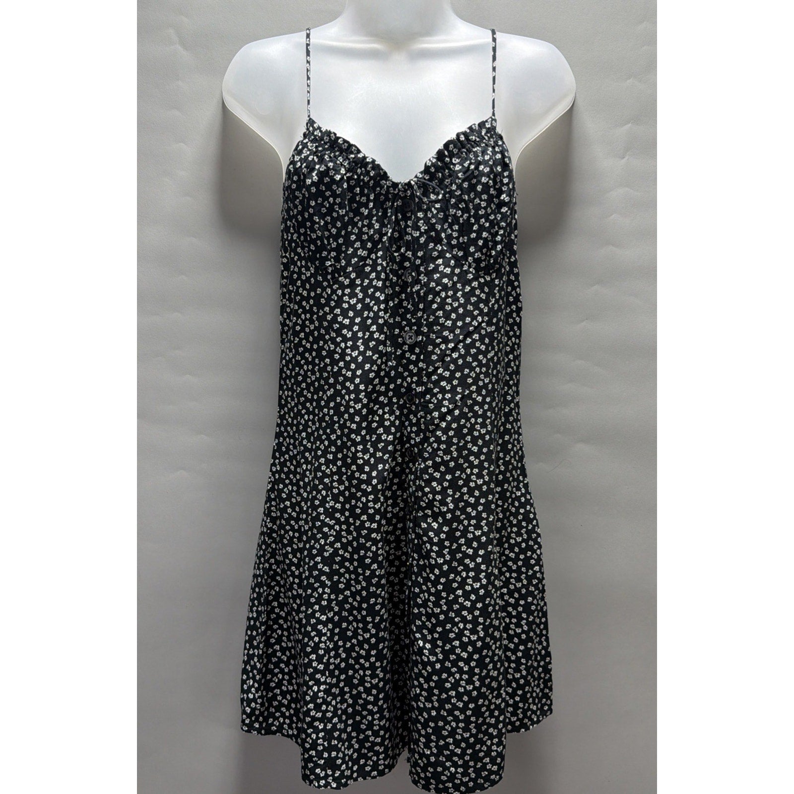 Aeropostale Women’s Floral Button Front Mini Dress Size Small NWT Black