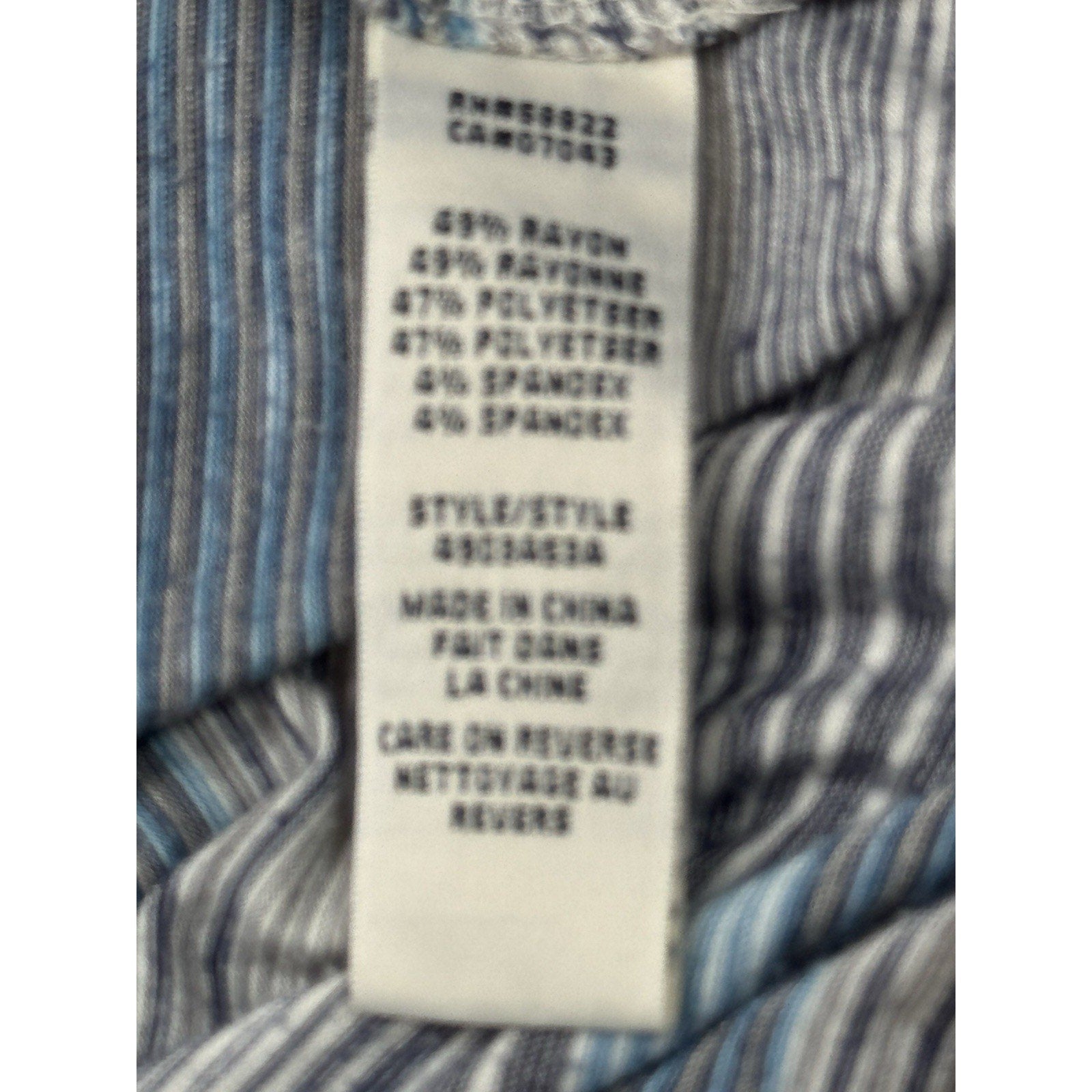 Max Studio Dress Blue Gray Striped S Stretch Maxi V-Neck