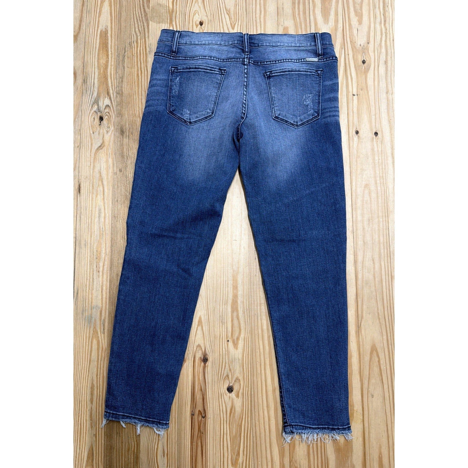 KANCAN Moto Skinny Low-Rise Ankle Frayed Hem Stretch Jeans Size 13/30