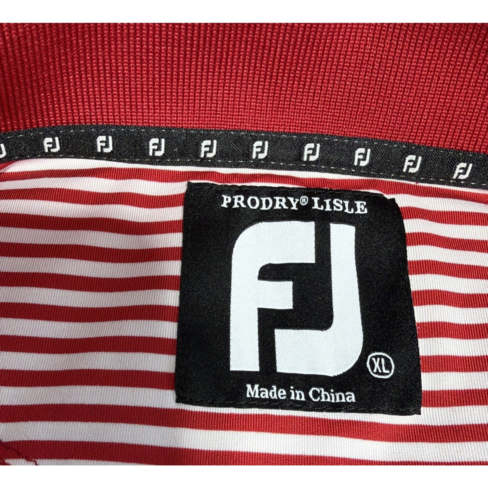 FootJoy Mens Golf Polo Shirt XL Prodry Striped Lisle Self Collar FJ
