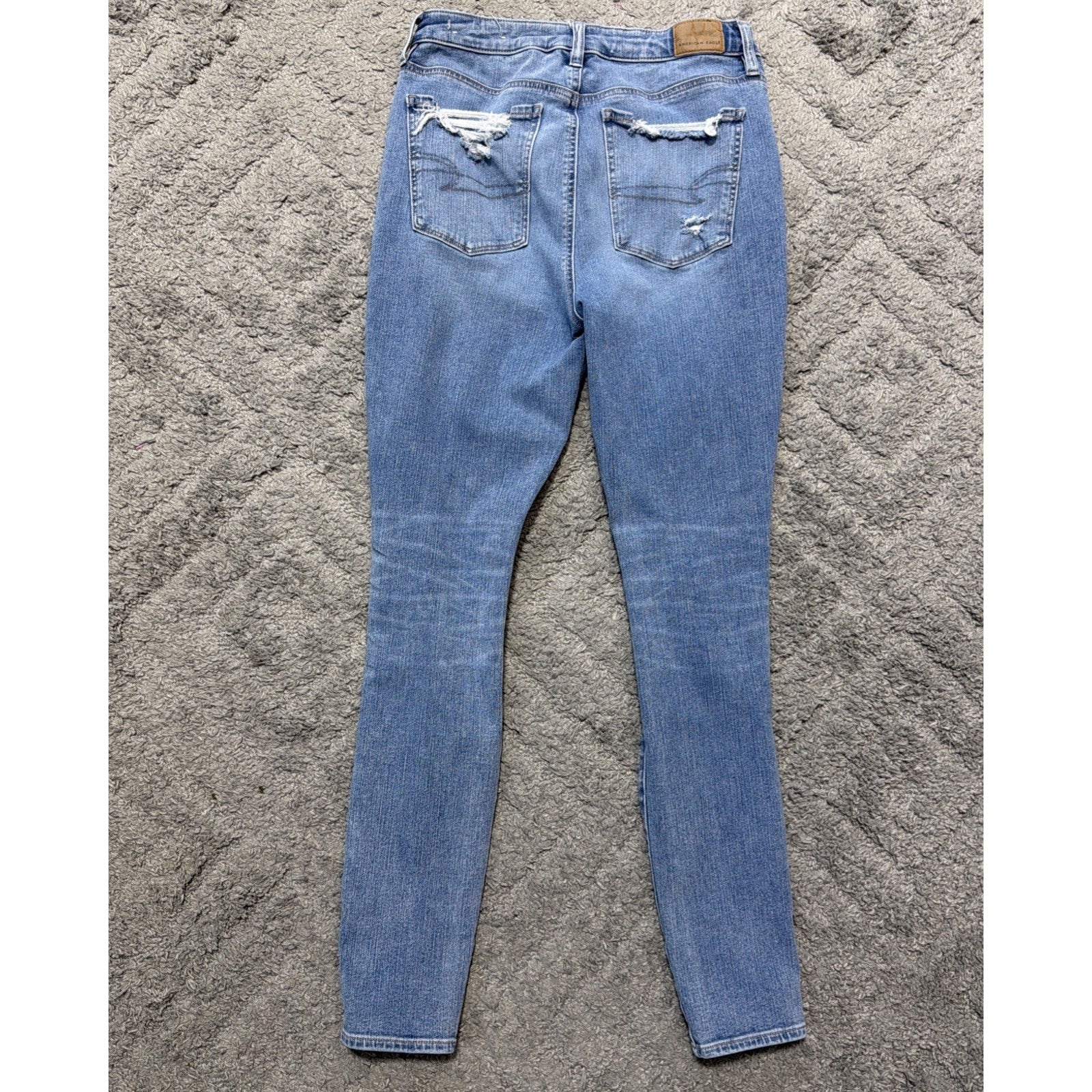 American Eagle Denim Jeans Women Sz 8 Super Hi Rise Jegging Light Wash Normcore
